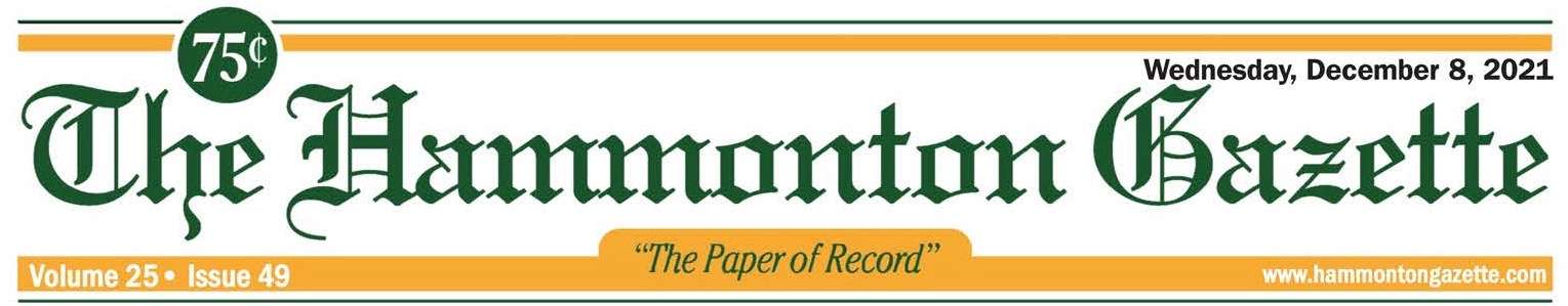 Hammonton Gazette masthead 2021-12-08