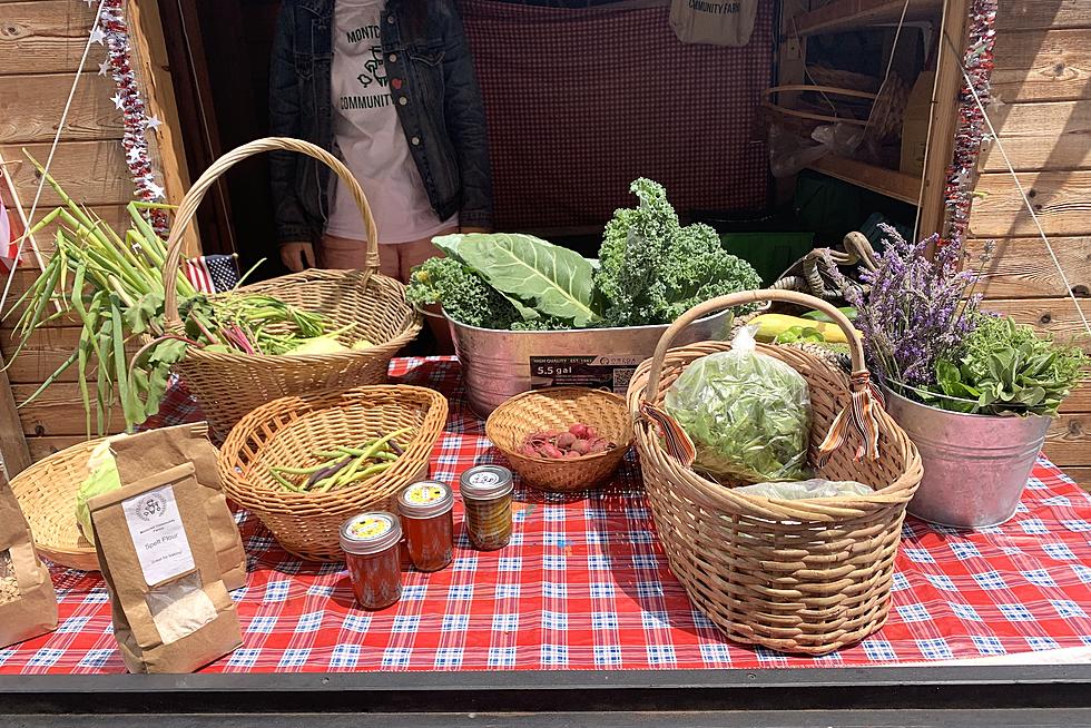 A display of produce and other food items